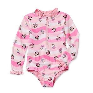 Disney Collection Little Big Girls Minnie Mouse One Piece Swimsuit